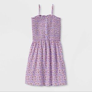 NWT* XS GIRLS Smocked Button-Front Dress, Art Class, Purple XS